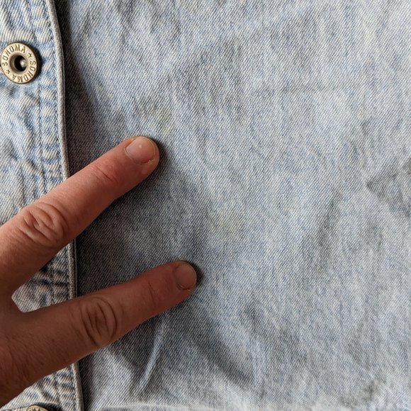 Vintage Sonoma Light Blue Denim Button Front Sleeveless Mini Dress large - Picture 5 of 7